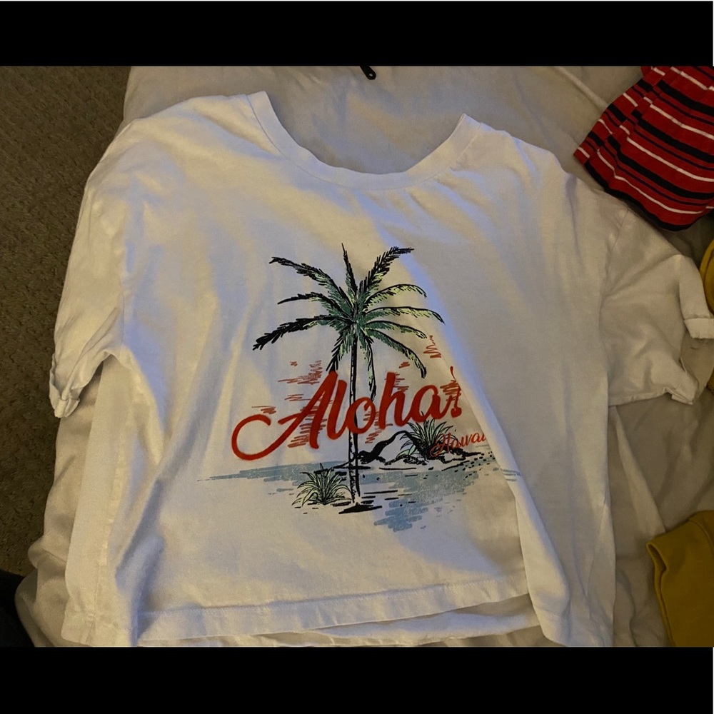 aloha white crop top
